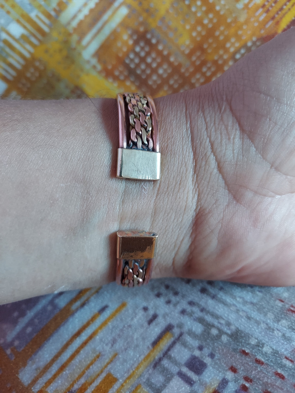 Bronze Multi-Line Copper Bracelet