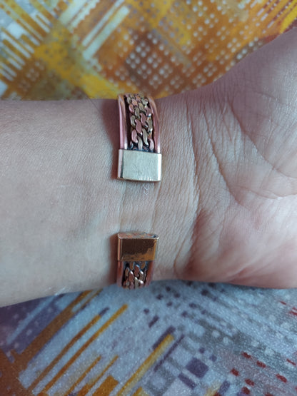 Bronze Multi-Line Copper Bracelet