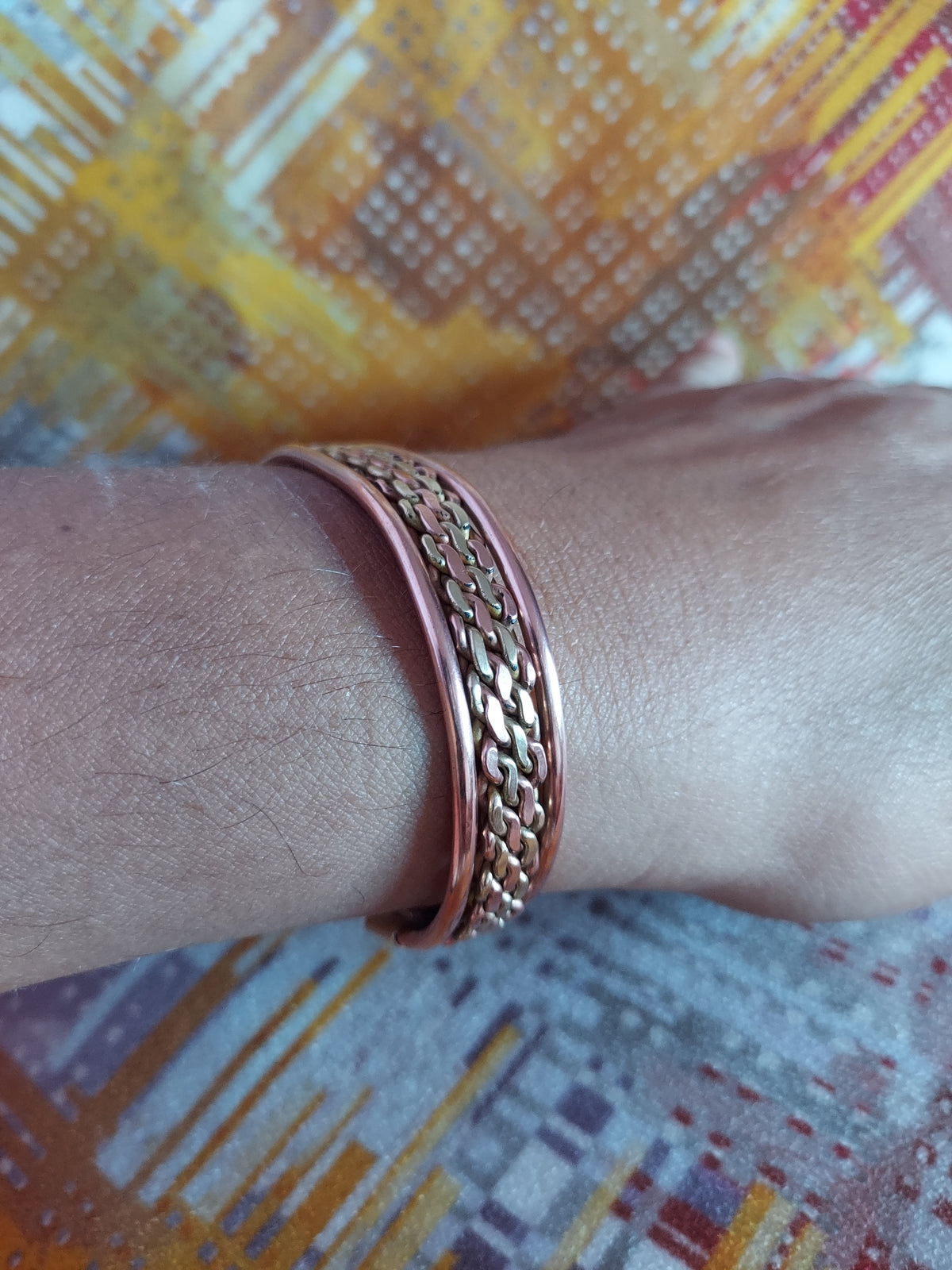 Bronze Multi-Line Copper Bracelet